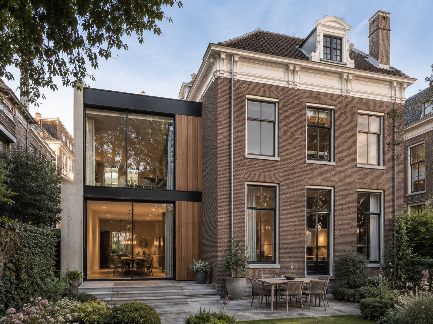 Moderne woonuitbouw in beschermd stadsgezicht Amsterdam